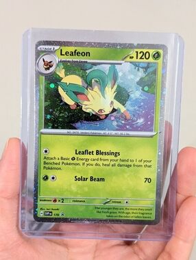 🌿 Leafeon Promo Card - Prismatic Evolution Pokemon Card - Cosmos Foil Promo